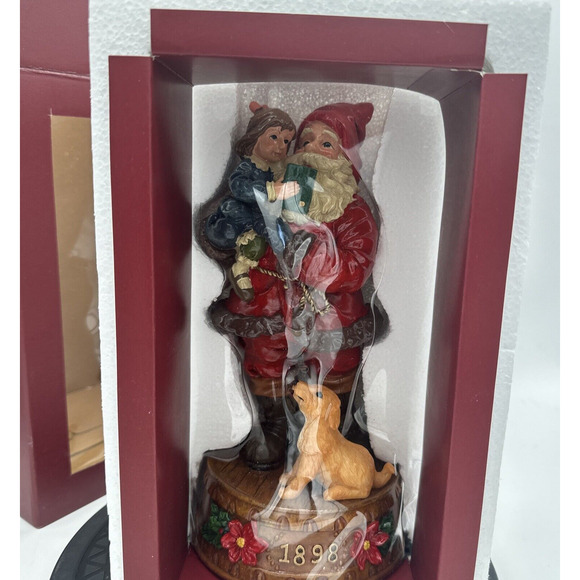 Home for the Holidays Visions of Santa 1898 Resin Santa Musical Figure 10" NEW - Picture 1 of 6
